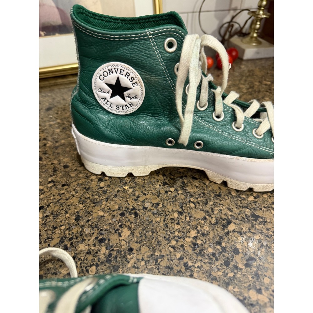 Converse Chuck Taylor All Star Lugged High Top Green Leather Sneakers 572463C 9W